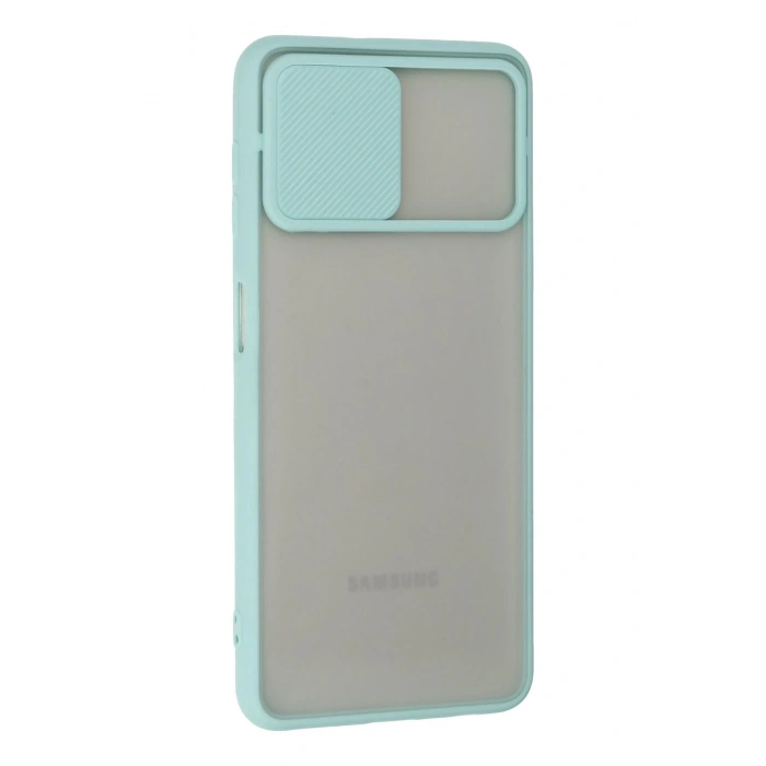 HarmonyAura  Samsung Galaxy A22 Kılıf Palm Buzlu Kamera Sürgülü Silikon - Turkuaz