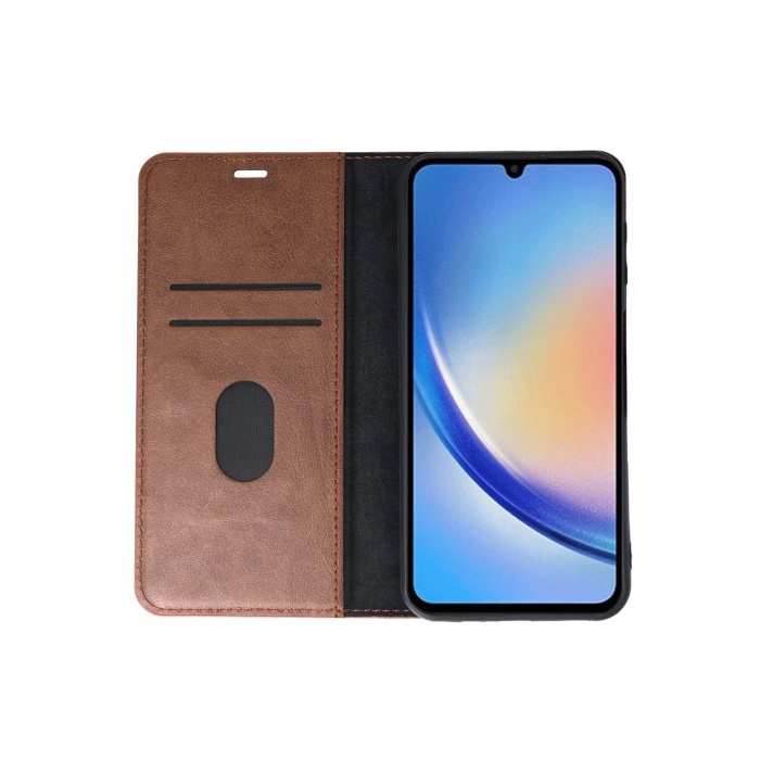 HarmonyAura Samsung Galaxy A24 4G Kılıf Trend S Plus Kapaklı Kılıf - Taba