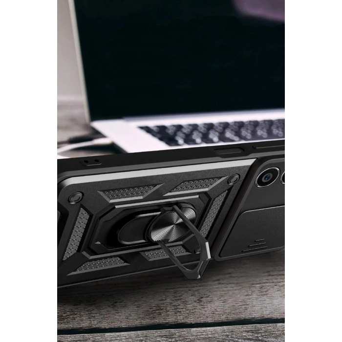 HarmonyAura  Samsung Galaxy A25 5g Kılıf Pars Lens Yüzüklü Silikon - Gold