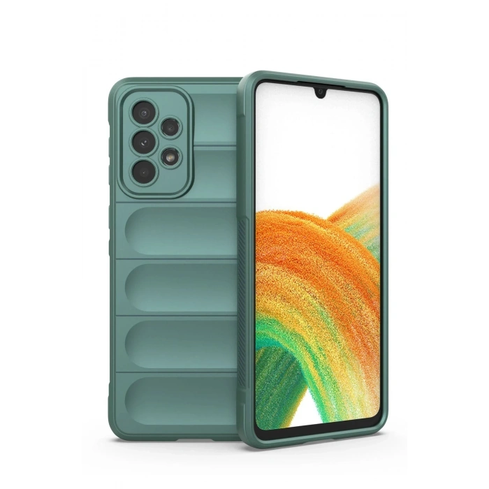 HarmonyAura  Samsung Galaxy A33 5g Kılıf Optimum Silikon - Koyu Yeşil