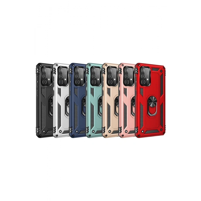 HarmonyAura  Samsung Galaxy A33 5g Kılıf Sofya Yüzüklü Silikon Kapak - Kırmızı