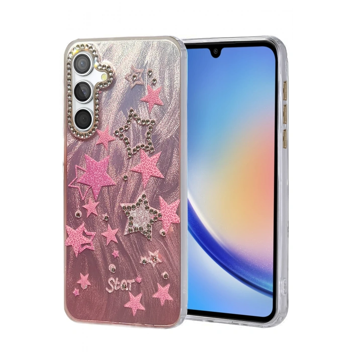 HarmonyAura Samsung Galaxy A34 5G Kılıf Blade Aynalı Desenli Kapak - Desen 7