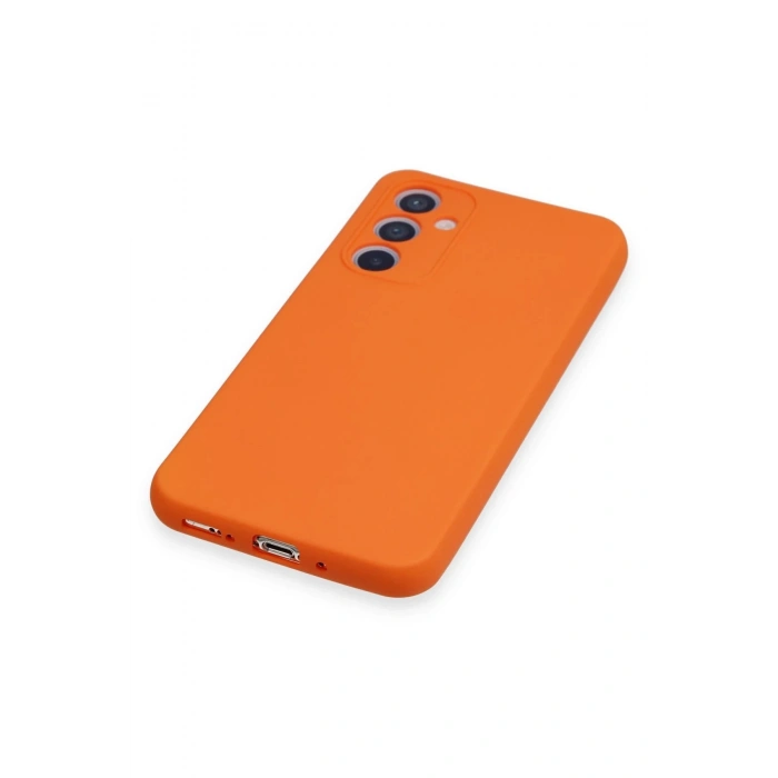 HarmonyAura  Samsung Galaxy A34 5g Kılıf Nano Içi Kadife Silikon - Turuncu