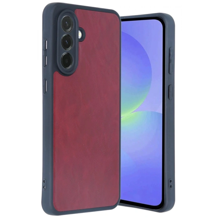 HarmonyAura  Samsung Galaxy A35 5g Kılıf Aras Deri Kapak - Bordo