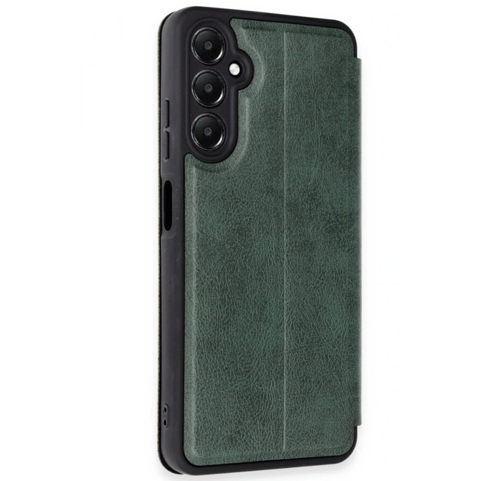 HarmonyAura  Samsung Galaxy A35 5g Kılıf Flip Cover - Koyu Yeşil