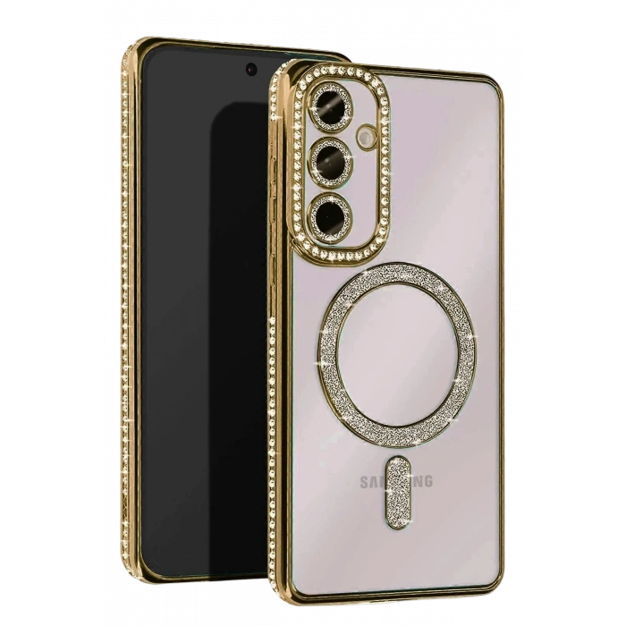 HarmonyAura Samsung Galaxy A36 Joke Simli Magneticsafe Kılıf - Gold