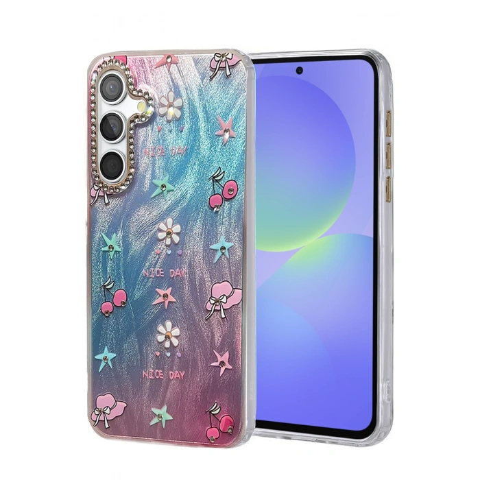 HarmonyAura Samsung Galaxy A36 Kılıf Blade Aynalı Desenli Kapak - Desen 4