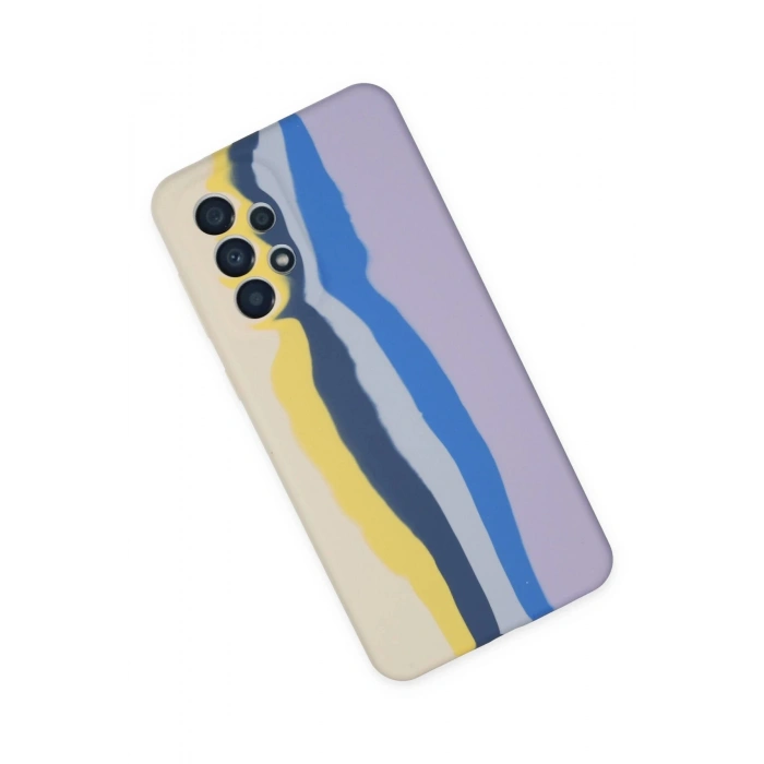 HarmonyAura  Samsung Galaxy A53 5g Kılıf Ebruli Lansman Silikon - Sarı-lila