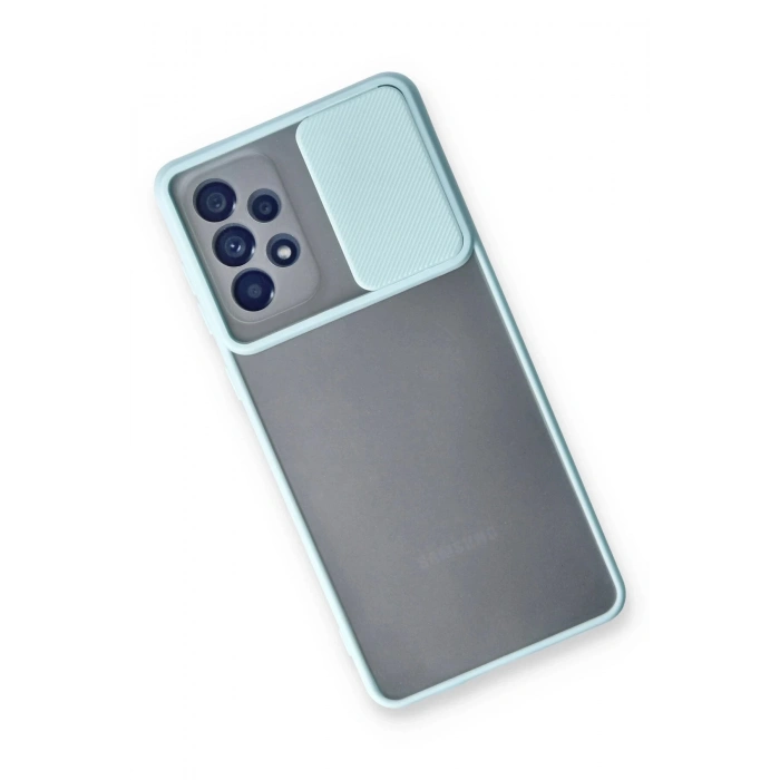 HarmonyAura  Samsung Galaxy A53 5g Kılıf Palm Buzlu Kamera Sürgülü Silikon - Turkuaz