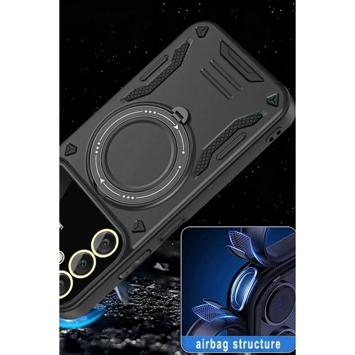 HarmonyAura  Samsung Galaxy A55 5g Kılıf Joy Lens Standlı Kapak - Mor