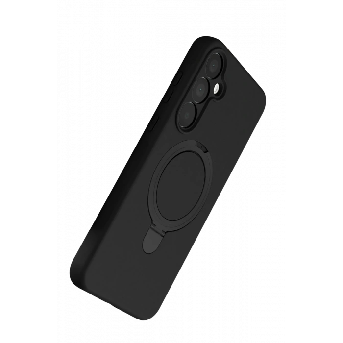 HarmonyAura Samsung Galaxy A55 5G Regal Magsafe Standlı Kapak - Siyah