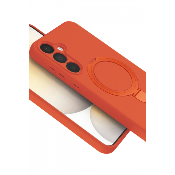 HarmonyAura Samsung Galaxy A55 5G Regal Magsafe Standlı Kapak - Turuncu