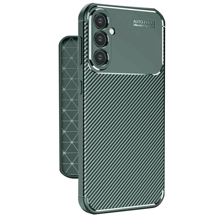HarmonyAura  Samsung Galaxy A56 Kılıf Auto Focus Karbon Kapak - Koyu Yeşil