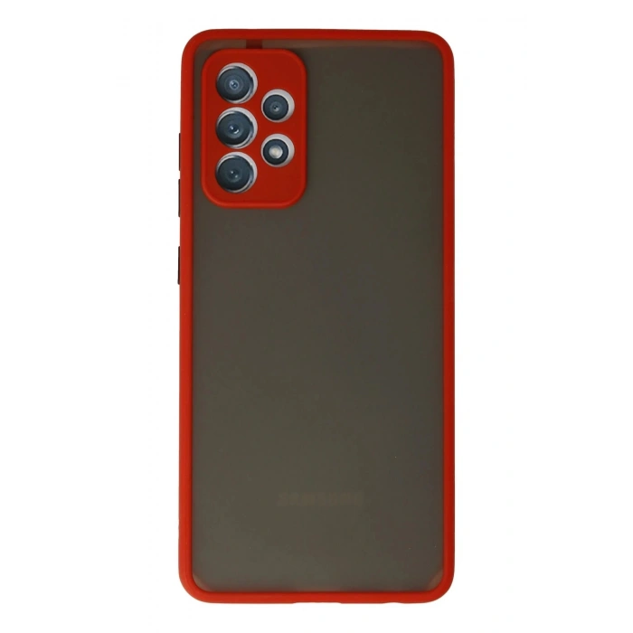 HarmonyAura  Samsung Galaxy A72 Kılıf Montreal Silikon Kapak - Kırmızı