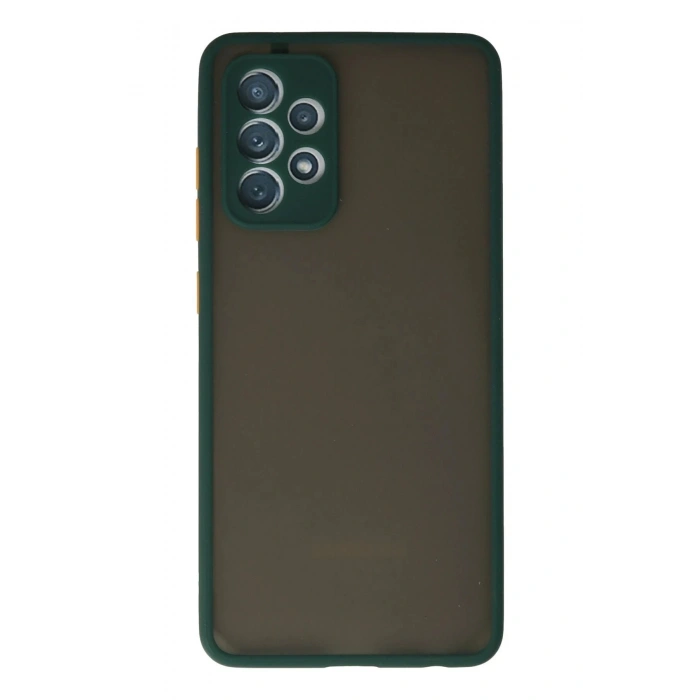 HarmonyAura  Samsung Galaxy A72 Kılıf Montreal Silikon Kapak - Koyu Yeşil