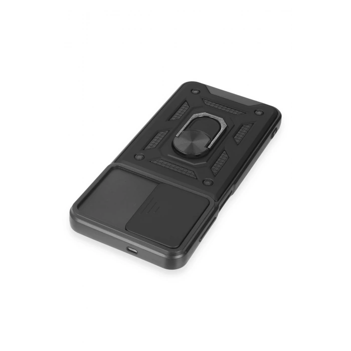 HarmonyAura  Samsung Galaxy M14 5g Kılıf Pars Lens Yüzüklü Silikon - Siyah