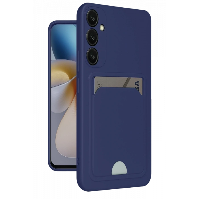 HarmonyAura Samsung Galaxy M15 Kelvin Kartvizitli Silikon - Lacivert