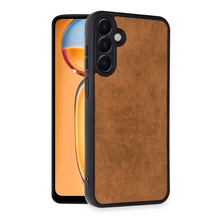 HarmonyAura  Samsung Galaxy M15 Kılıf Aras Deri Kapak - Taba