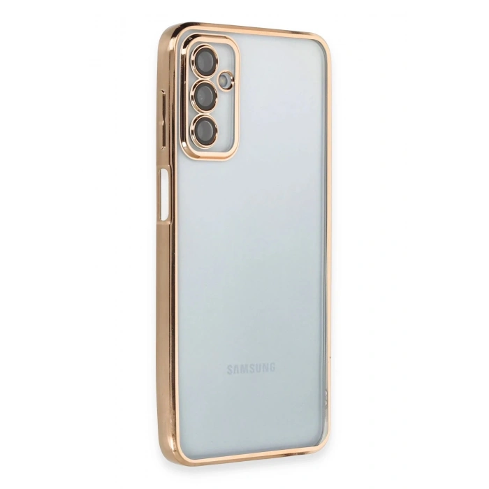 HarmonyAura  Samsung Galaxy M23 Kılıf Lensli Silikon - Gold
