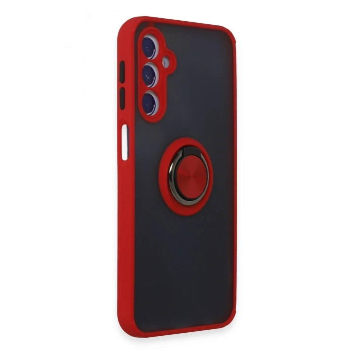 HarmonyAura  Samsung Galaxy M34 5g Kılıf Montreal Yüzüklü Silikon Kapak - Kırmızı
