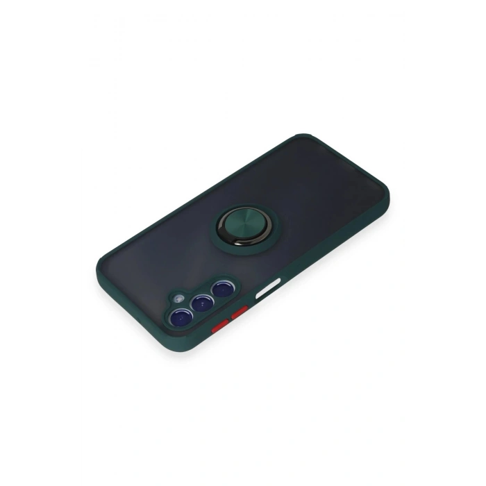 HarmonyAura  Samsung Galaxy M34 5g Kılıf Montreal Yüzüklü Silikon Kapak - Yeşil