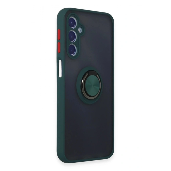 HarmonyAura  Samsung Galaxy M34 5g Kılıf Montreal Yüzüklü Silikon Kapak - Yeşil