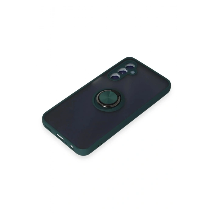 HarmonyAura  Samsung Galaxy M34 5g Kılıf Montreal Yüzüklü Silikon Kapak - Yeşil