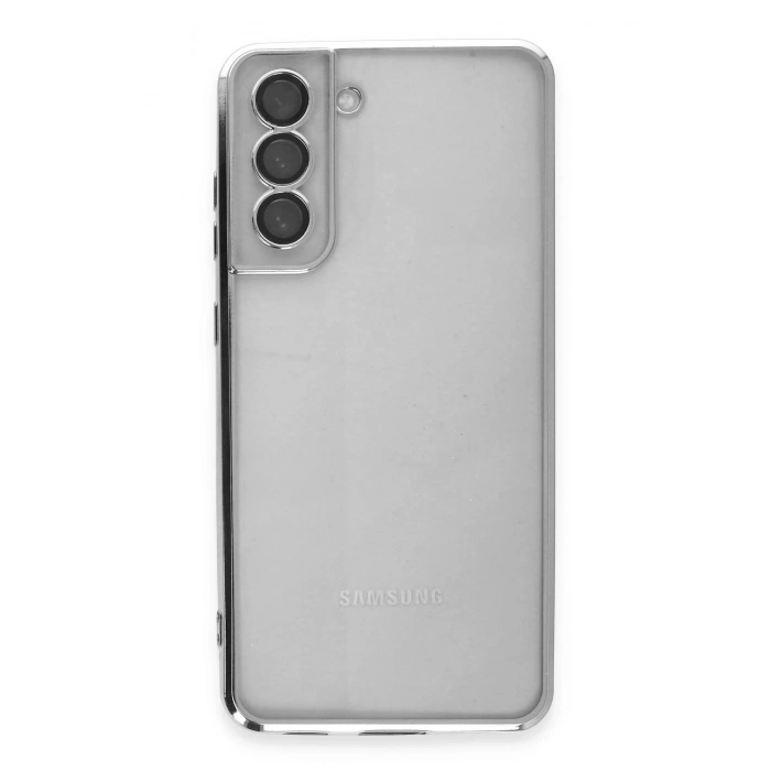 HarmonyAura  Samsung Galaxy S21 Fe Kılıf Lensli Silikon - Gümüş