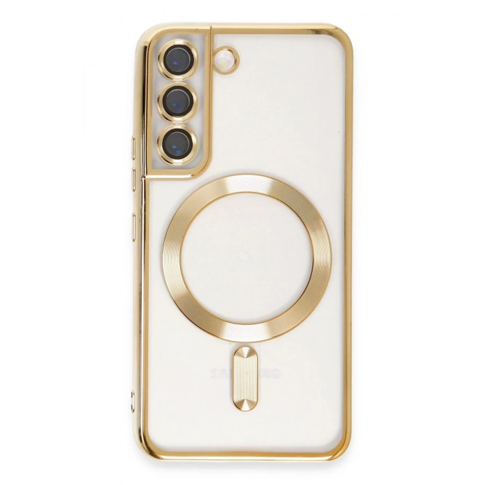 HarmonyAura  Samsung Galaxy S22 Kılıf Kross Magneticsafe Kapak - Gold