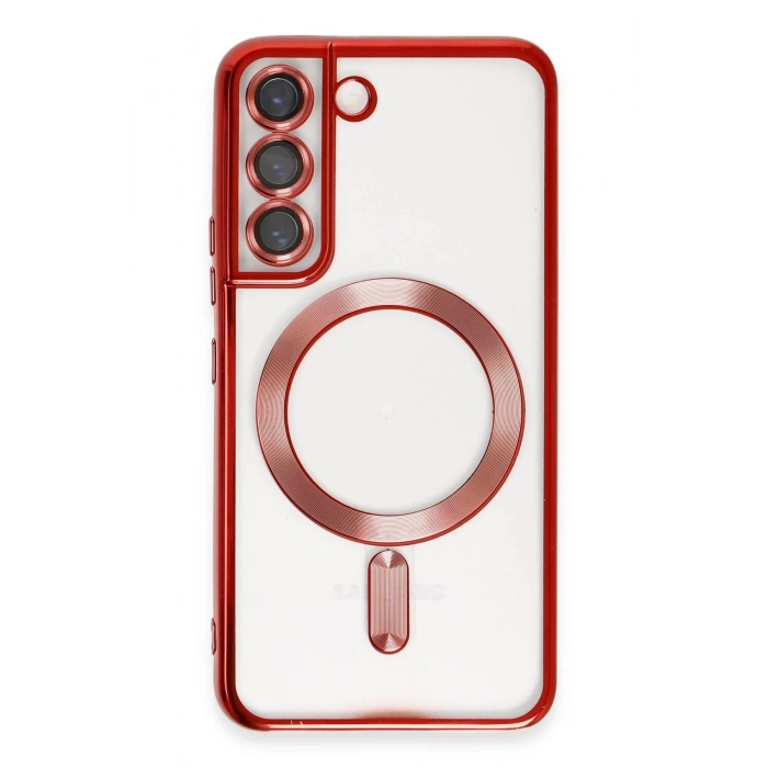 HarmonyAura  Samsung Galaxy S22 Kılıf Kross Magneticsafe Kapak - Kırmızı