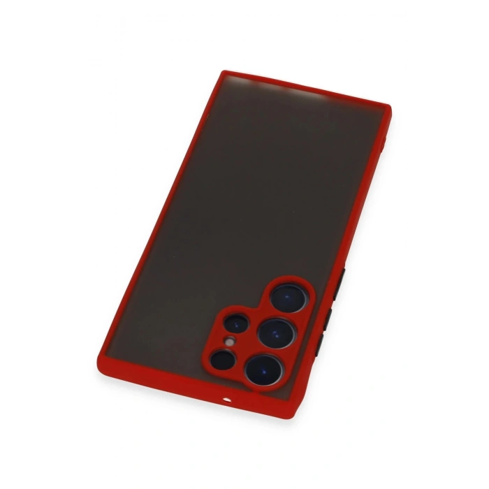 HarmonyAura  Samsung Galaxy S22 Ultra Kılıf Montreal Silikon Kapak - Kırmızı