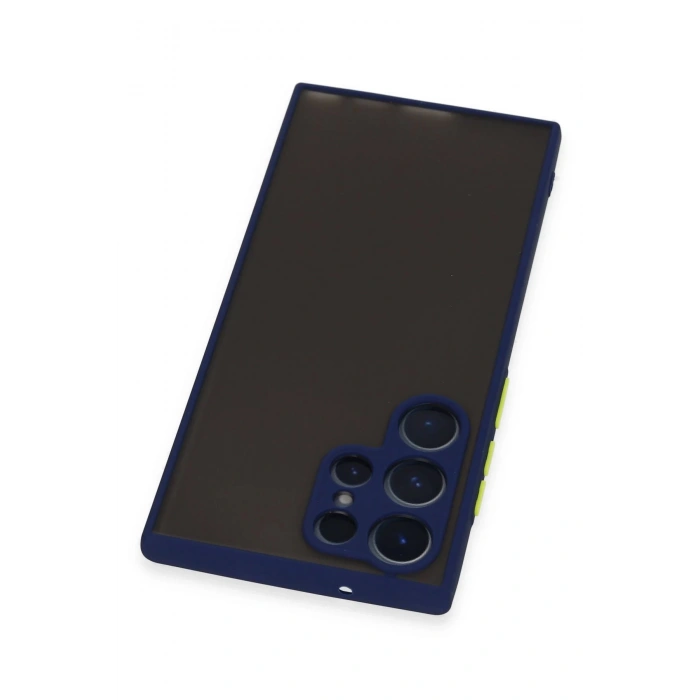 HarmonyAura  Samsung Galaxy S22 Ultra Kılıf Montreal Silikon Kapak - Lacivert