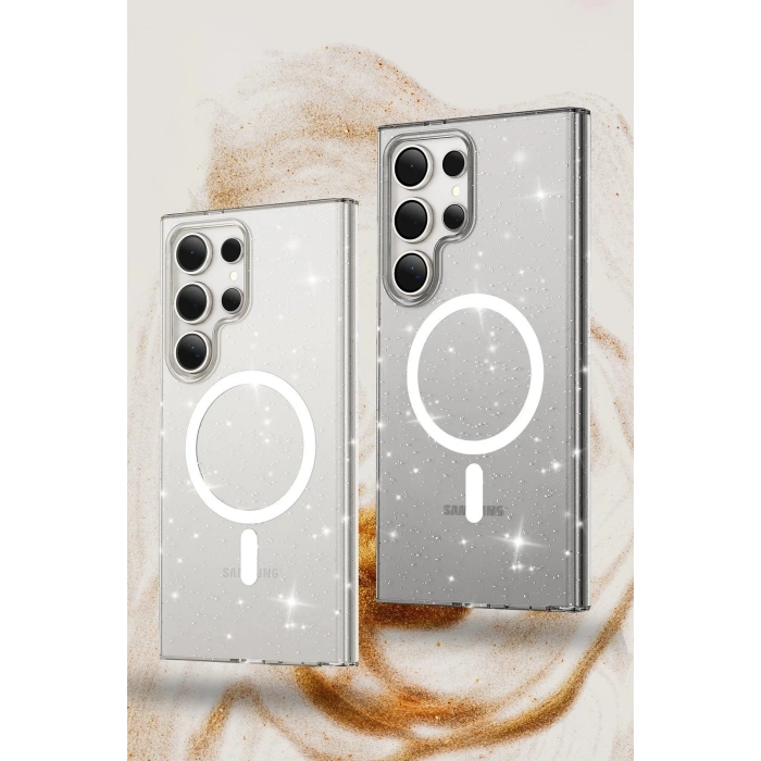 HarmonyAura  Samsung Galaxy S23 Kılıf Glow Magsafe Kapak - Siyah