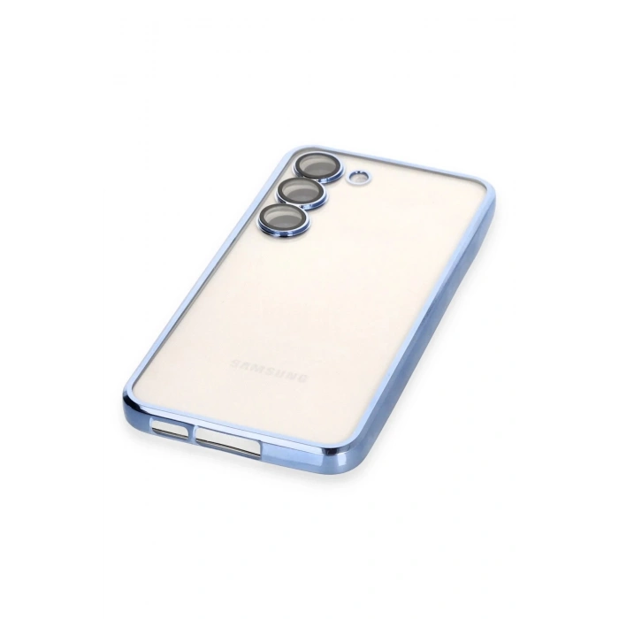 HarmonyAura  Samsung Galaxy S23 Kılıf Lensli Silikon - Açık Mavi
