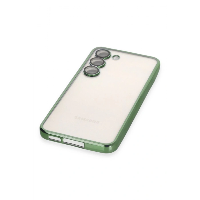 HarmonyAura  Samsung Galaxy S23 Kılıf Lensli Silikon - Yeşil