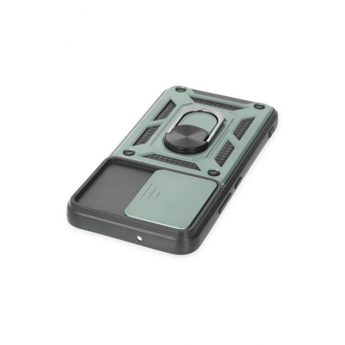 HarmonyAura  Samsung Galaxy S23 Kılıf Pars Lens Yüzüklü Silikon - Yeşil