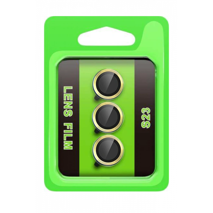 HarmonyAura Samsung Galaxy S23 Raze Metal Kamera Lens - Sarı