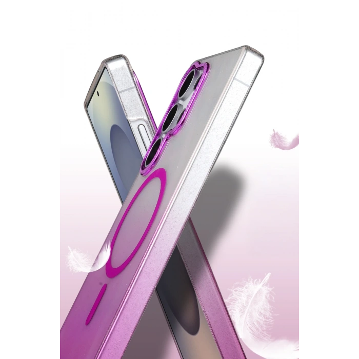 HarmonyAura Samsung Galaxy S23 Ultra Glossy Magsafe Kapak - Siyah