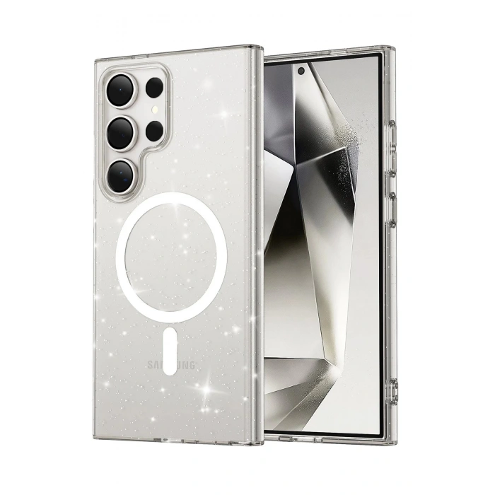 HarmonyAura  Samsung Galaxy S23 Ultra Kılıf Glow Magsafe Kapak - Şeffaf