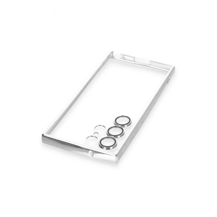 HarmonyAura  Samsung Galaxy S23 Ultra Kılıf Lensli Silikon - Gümüş