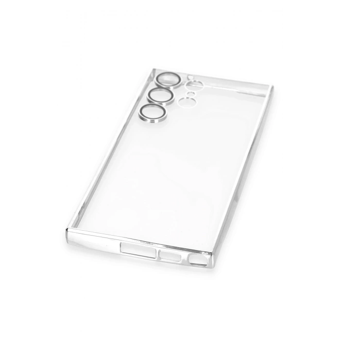 HarmonyAura  Samsung Galaxy S23 Ultra Kılıf Lensli Silikon - Gümüş