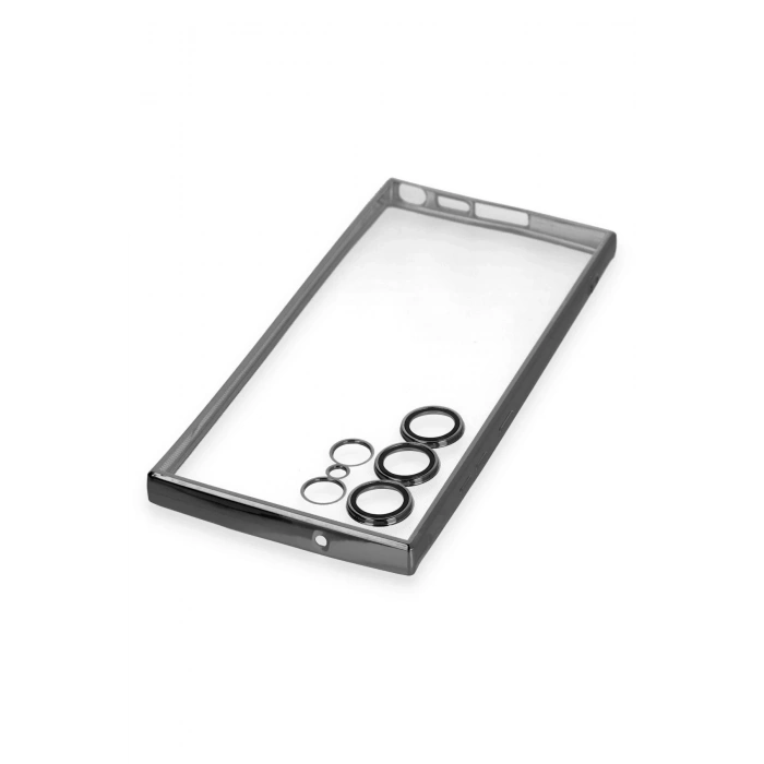 HarmonyAura  Samsung Galaxy S23 Ultra Kılıf Lensli Silikon - Siyah