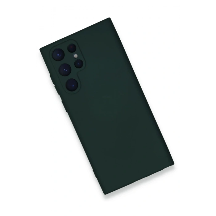 HarmonyAura  Samsung Galaxy S23 Ultra Kılıf Nano Içi Kadife Silikon - Koyu Yeşil
