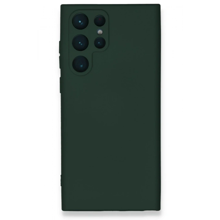 HarmonyAura  Samsung Galaxy S23 Ultra Kılıf Nano Içi Kadife Silikon - Koyu Yeşil