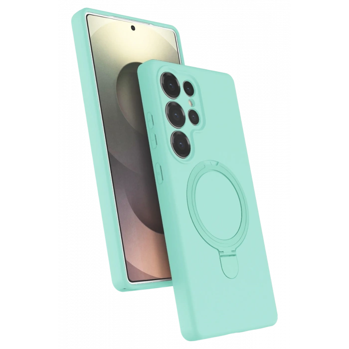 HarmonyAura Samsung Galaxy S23 Ultra Regal Magsafe Standlı Kapak - Su Yeşili