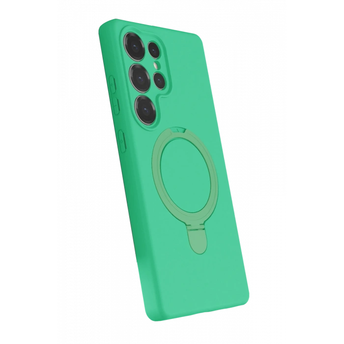 HarmonyAura Samsung Galaxy S23 Ultra Regal Magsafe Standlı Kapak - Yeşil