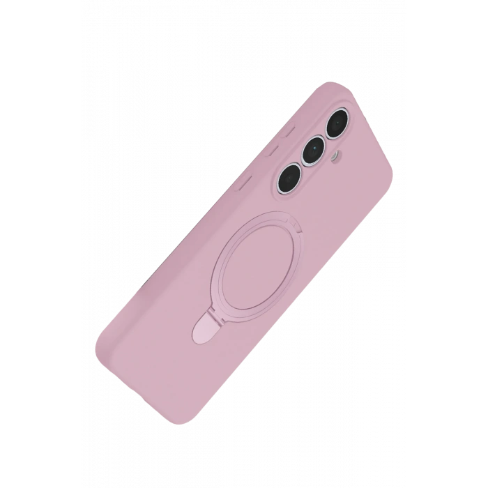 HarmonyAura Samsung Galaxy S24 FE Regal Magsafe Standlı Kapak - Açık Pembe