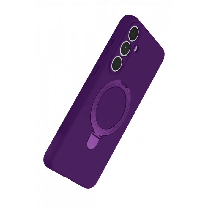 HarmonyAura Samsung Galaxy S24 FE Regal Magsafe Standlı Kapak - Derin Mor