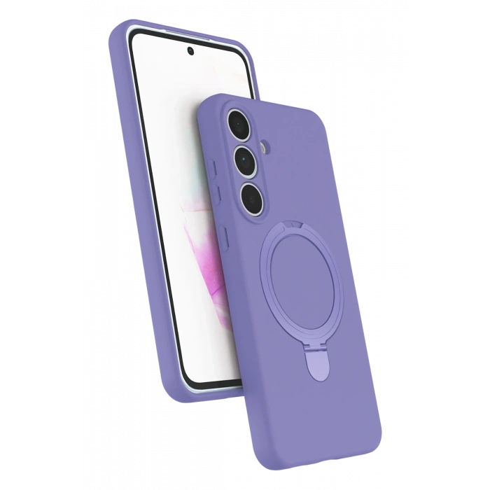 HarmonyAura Samsung Galaxy S24 FE Regal Magsafe Standlı Kapak - Lila