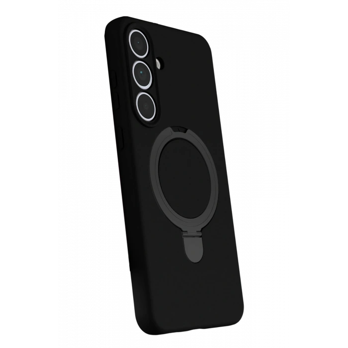 HarmonyAura Samsung Galaxy S24 FE Regal Magsafe Standlı Kapak - Siyah